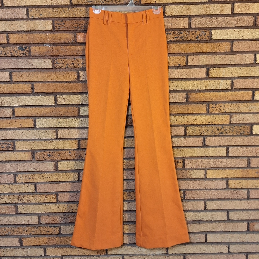 Zara Orange High-Waist Flared Pants